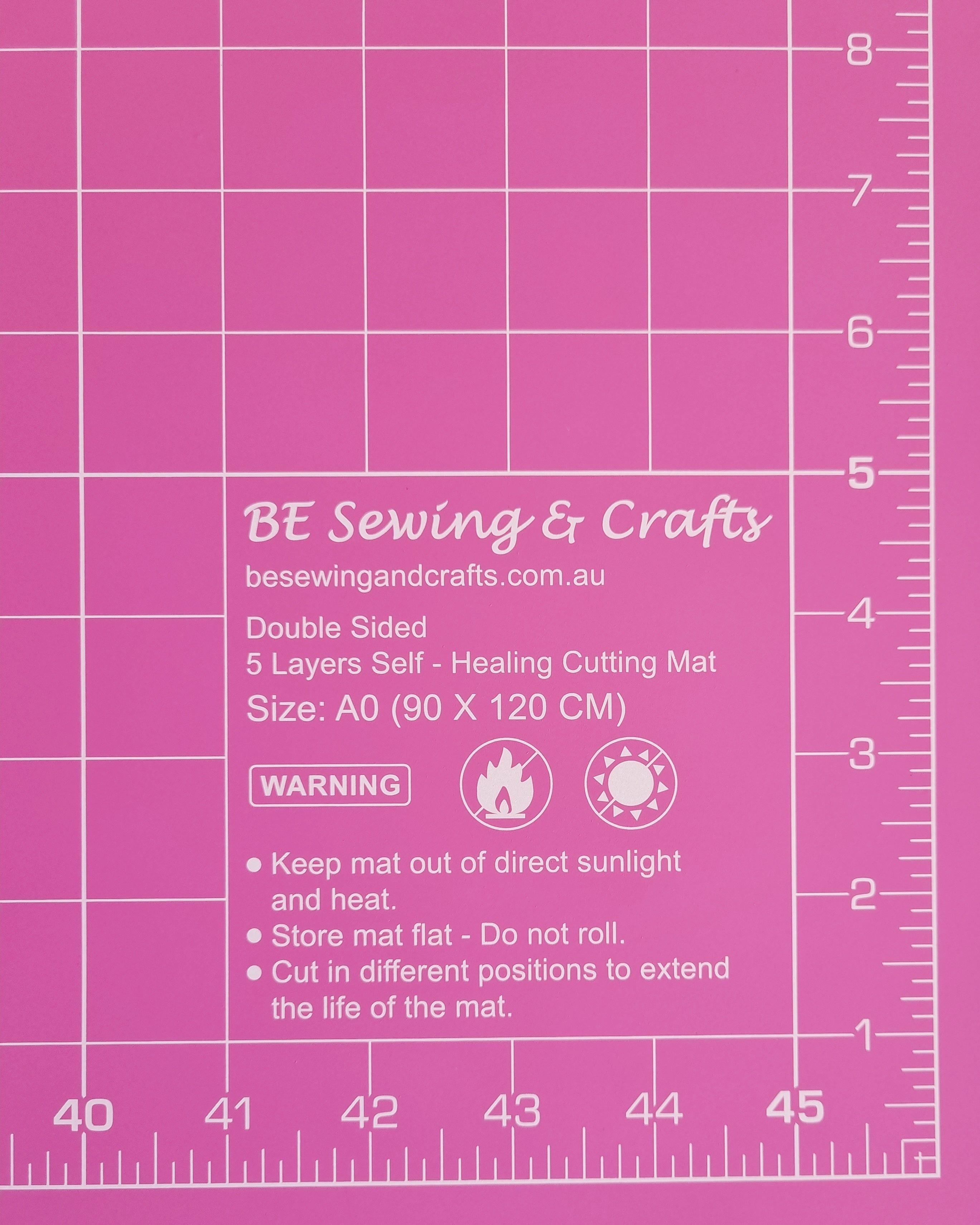 Cutting Mat, Pink Self Healing 1200x900mm Double Sided 5 ply BE