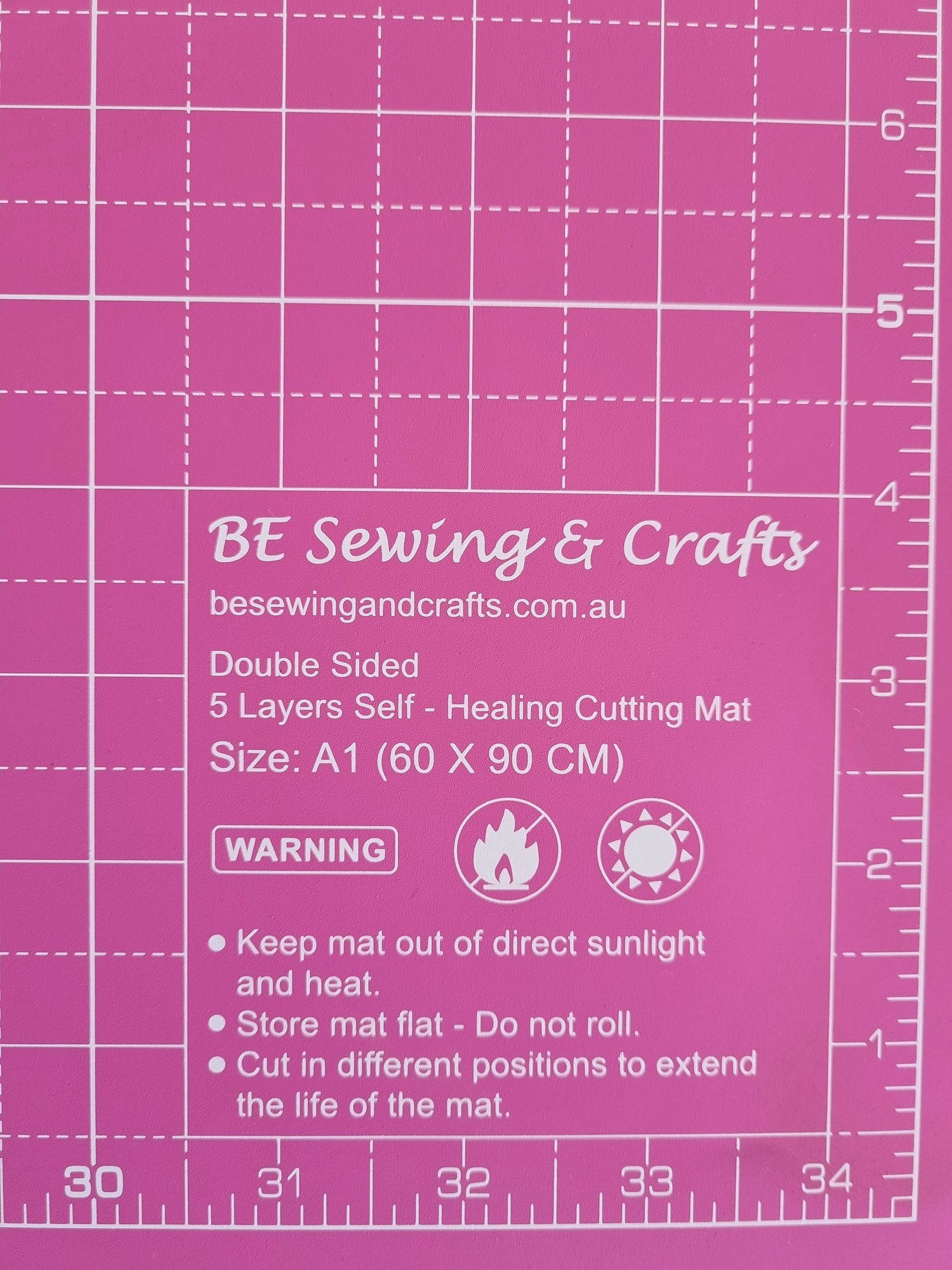 Cutting Mat, Pink Self Healing 900x600mm Double Sided 5 ply – BE Sewing ...