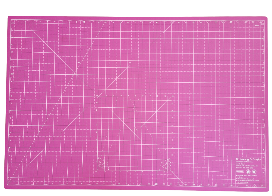 A1 Pink/Turquoise Self Healing Cutting Mat 90cmx60cm